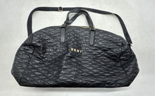 Load image into Gallery viewer, DKNY Unisex Black Quilted Double Handle Pockets Zip Top Lined Travel Duffle Bag

