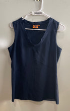 Load image into Gallery viewer, Tory Burch Womens Blue Silk Sleeveless Scoop Neck Regular Fit Tank Top Size 2

