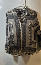 Load image into Gallery viewer, Zara Basic Womens Multicolor Geo Paisley Print Long Sleeve Button-Up Shirt Sz S
