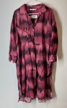Load image into Gallery viewer, Zara Womens Red Tie-Dye Long Sleeve Collared Midi Shirt Dress Size Medium
