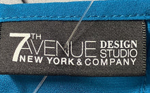Load image into Gallery viewer, 7 Avenue New York &amp; Company Womens Blue Short Sleeves Blouse Top Size Large
