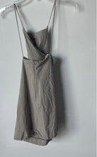 Load image into Gallery viewer, Zara Womens Gray Spaghetti Strap Square Neck Back Zip Mini Dress Size Large

