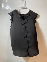 Load image into Gallery viewer, Banana Republic Womens Black Ruffle V-Neck Cap Sleeve Pullover Blouse Top Size L
