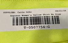 Load image into Gallery viewer, Express Womens Yellow Long Sleeve Collared Button-Up Shirt No Size
