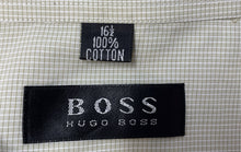 Load image into Gallery viewer, Hugo Boss Mens Light Beige Printed Short Sleeve Dress Shirt Size 16 1/2
