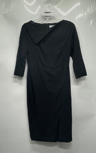 Load image into Gallery viewer, Calvin Klein Womens Black Back Zip 3/4 Sleeve Midi Sheath Dress Size 4
