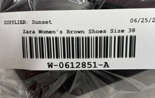 Load image into Gallery viewer, Zara Womens Brown Pointed Toe Slip-On Wedge Mules Sandals Size 38
