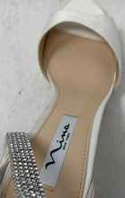 Load image into Gallery viewer, Nina New York Womens Vinnie White Stiletto Heel Ankle Strap Sandals Size 9.5M
