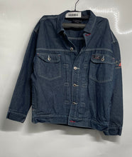Load image into Gallery viewer, US Polo Assn. Mens Blue Long Sleeve Pockets Button Front Denim Jacket Size L
