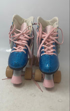 Load image into Gallery viewer, Circle Society Girls Blue 4-Wheels Lace-Up Ankle Roller Skate Size 3-7
