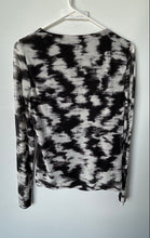 Load image into Gallery viewer, Calvin Klein Womens Black White Abstract Print Long Sleeve Blouse Top Size PM
