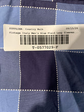 Load image into Gallery viewer, Vintage Italia Mens Blue Plaid Cotton Collared Button-Up Shirt Size Medium
