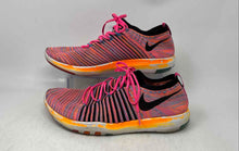 Load image into Gallery viewer, Nike Womens Free Transform Flyknit Orange Black Blue Sneakers Shoes Size 11
