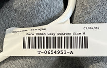 Load image into Gallery viewer, Zara Womens Gray Rhinestone Long Sleeve Cropped Pullover Sweater Size M With Tag
