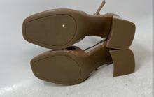 Load image into Gallery viewer, Marc Fisher Womens Cyrene Brown Square Toe T-Strap Block Pump Heels Size 5.5M
