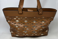 Load image into Gallery viewer, BCBGeneration Womens Brown Leather Laser Cut Double Handle Shoulder Tote Bag
