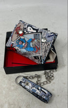 Load image into Gallery viewer, Marvel Womens Multicolor Captain America Print Tri-fold Chain Wallet With Box
