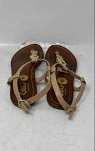 Load image into Gallery viewer, GBG Los Angeles Womens Lexann Brown Rhinestone Ankle Strap Thong Sandals Size 8M
