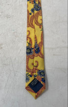 Load image into Gallery viewer, Alfredo Bendiani Mens Mustard Yellow Floral Paisley Print Adjustable Pointed Tie
