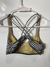 Load image into Gallery viewer, Lululemon Womens Black White Striped Scoop Neck Activewear Sports Bra Size 8

