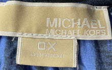 Load image into Gallery viewer, Michael Kors Womens Blue And Black Striped Print Scoop Neck Blouse Top Size OX
