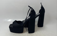 Load image into Gallery viewer, NA-KD Womens Black Adjustable Strap Open Toe Block Platform Sandals Size 9.5
