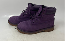 Load image into Gallery viewer, Timberland Girls Premium 6" A14T3 Purple Leather Round Toe Ankle Boots Size 4.5
