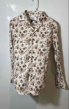 Load image into Gallery viewer, Express Mens Beige Floral Print Slim Fit 1MX Collared Button-Up Shirt Size XS
