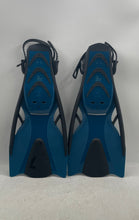 Load image into Gallery viewer, U.S. Divers Blue Black Water Sports Fins &amp; Snorkel Set Size L/XL With Bag
