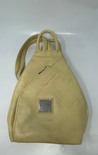 Load image into Gallery viewer, Valentina Womens Cream Leather Zipper Adjustable Strap Top Handle Sling Bag
