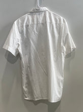 Load image into Gallery viewer, Hugo Boss Mens White Graphic Print Short Sleeve Straight Fit Button-Up Shirt M

