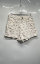 Load image into Gallery viewer, Zara Womens White Floral Cotton Flat Front 5-Pocket Design Bermuda Shorts Size 4
