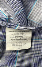 Load image into Gallery viewer, Michael Kors Mens Blue White Plaid Long Sleeve Non-Iron Dress Shirt Size 17

