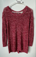 Load image into Gallery viewer, Lucky Brand Womens Red Long Sleeve Ribbed Hem Open Knit Pullover Sweater Size S
