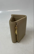 Load image into Gallery viewer, Monerief Womens Beige Pebbled Leather ID Window Flap Bifold Wallet
