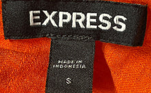 Load image into Gallery viewer, Express Womens Orange Short Sleeve Tie-Front Cropped Blouse Top Size Small
