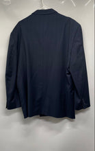 Load image into Gallery viewer, Linea Uomo Mens Blue Striped Long Sleeve Double-Breasted Blazer Size 43R
