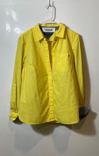 Load image into Gallery viewer, Tommy Hilfiger Womens Yellow Roll Tab Sleeve Chest Pocket Button-Up Shirt Size M
