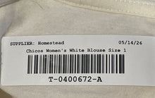 Load image into Gallery viewer, Chico's Womens White The Ultimate Long Sleeve V-Neck Tunic T-Shirt Size 1
