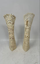 Load image into Gallery viewer, White Hand-Carved Balinese Barong 2-Piece Candle Cover Totem Figurines
