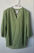 Load image into Gallery viewer, Vantarsi Womens Multicolor Chevron Print V-Neck Blouse Top Size Large
