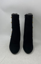 Load image into Gallery viewer, MAS34 Womens Black Suede High Block Heel Side Zip Ankle Bootie Size 9
