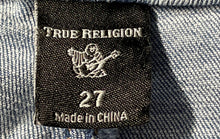 Load image into Gallery viewer, True Religion Womens Blue Pockets Stretch Denim Skinny Leg Jeans Size 27
