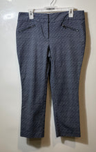 Load image into Gallery viewer, Ann Taylor Womens Blue Printed Flat Front Pockets Cropped Pants Size 8
