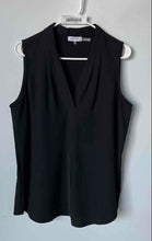 Load image into Gallery viewer, Calvin Klein Womens Black Sleeveless V-Neck Regular Fit Blouse Top Size M
