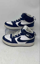 Load image into Gallery viewer, Nike Boys Court Borough Mid 2 CD7782-107 Blue White Sneakers Shoes Size 2Y
