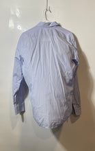 Load image into Gallery viewer, Massimo Dutti Mens Blue Striped Cotton Long Sleeve Dress Shirt Size 16 1/2 EU 42
