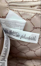 Load image into Gallery viewer, Aldo Womens Beige Gold Faux Leather Quilted Chain Strap Magnetic Crossbody Purse
