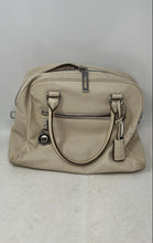 Load image into Gallery viewer, Michael Kors Womens Beige Pebbled Leather Double Handle Charm Satchel Bag
