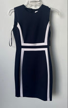 Load image into Gallery viewer, Calvin Klein Womens Blue Sleeveless Round Neck Back-Zip Sheath Dress Size 2P
